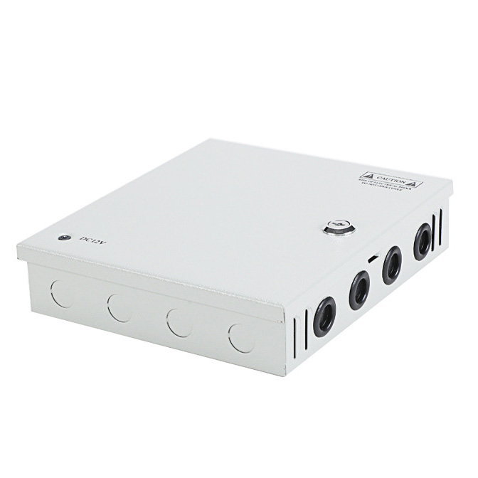 60W 5A 9CH DC12V Output Switch Mode CCTV Distribution Box Portable Power Supply For IR Camera Monitoring Equipment LED Tape Lights 60W 5A 9CH DC12V Output Switch Mode CCTV Distribution Box Portable Power Supply For IR Camera Monitoring Equipment LED Tape Lights